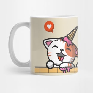 Cute Cat Ice Cream Cone (2) Mug